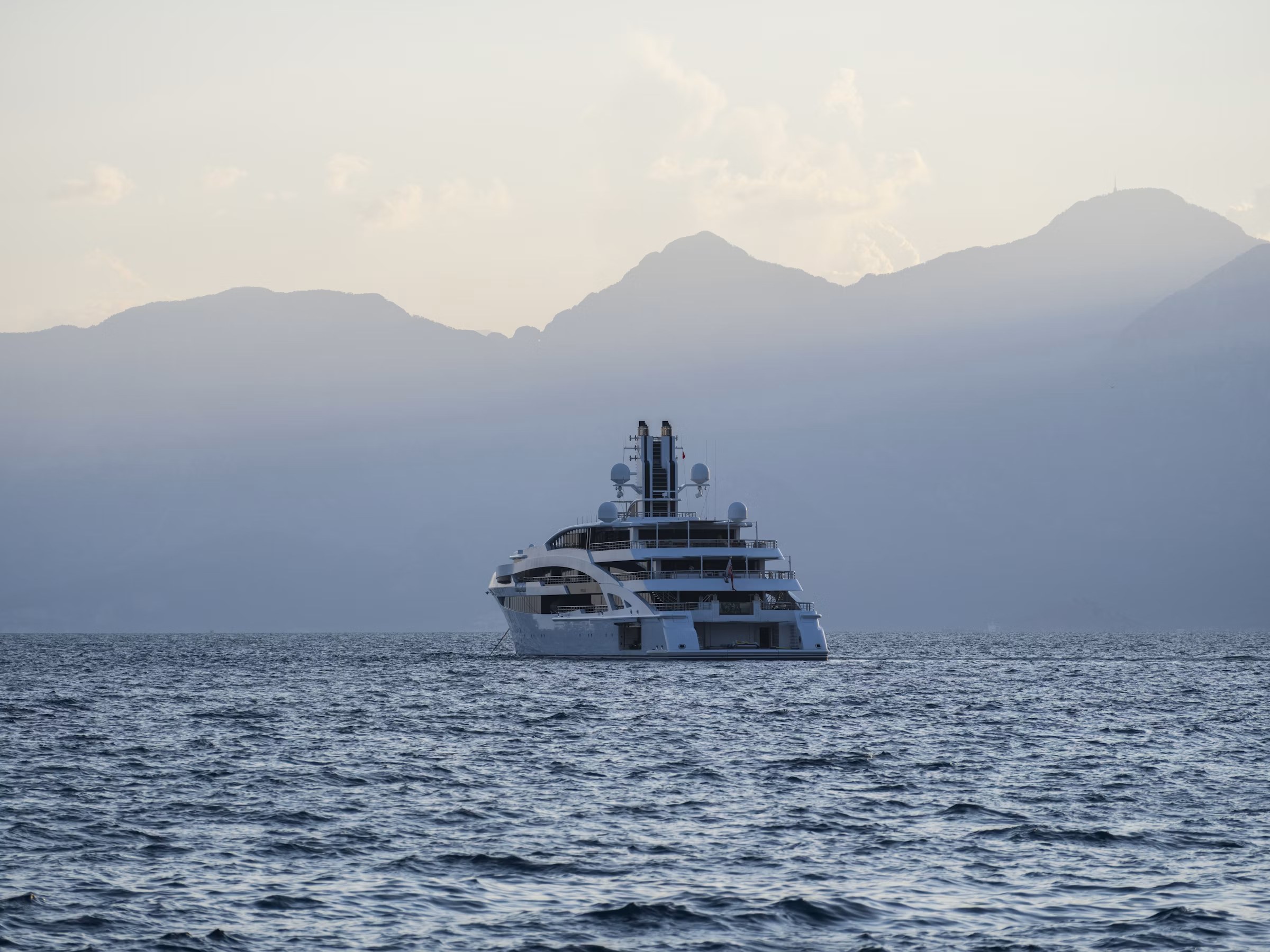 Superyacht at sea